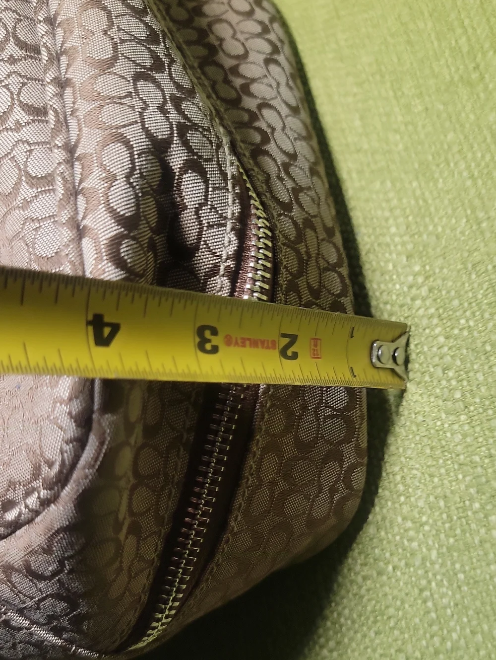 Coach Y2K Signature Cosmetic Large Bag Taupe and Tan
